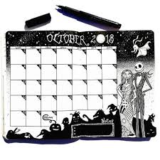 Monthly Of October Here Is My Monthly Page Of October On The Theme Of The Nightm Bullet Journal Halloween Bullet Journal October Bullet Journal Print