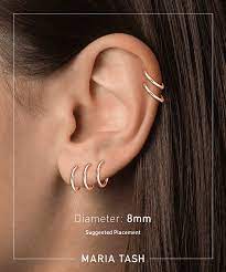 How big is 8mm earring. 8mm Triple Long Spike Clicker Maria Tash