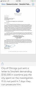 Please note that filing a false police report is a crime. Verizon Lte 357 Pm Done Demand Letter Smollett Fals Department Of Law City Of Chicago March 28 2019 Jussie Smollett Co Riley Safer Holmes Cancila Llp 70 W Madison Street Suite