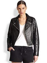 T By Alexander Wang Pebbled Leather Motorcycle Jacket Womens Black Jacket Jackets Leather Motorcycle Jacket