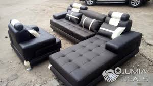 The skeleton is of hardwood, the seat and back rest are equipped with radiant fiber sheath. Complete Set Of L Shape Leather Sofa Design Surulere