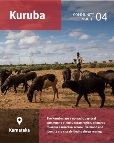 The Kurubas derive their name from kuri (sheep) and have a long-standing identity as shepherds of the Deccani black sheep, with origin myths linking them to Lord Shiva. Their faith centres on