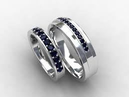Blue Sapphire Wedding Band Set Wedding Ring Sapphire Micro Pave Sapphire Eternit Sapphire Wedding Band Blue Sapphire Wedding Band Sapphire Wedding Band Set