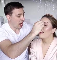 Boyfriend taking makeup off 😊😂