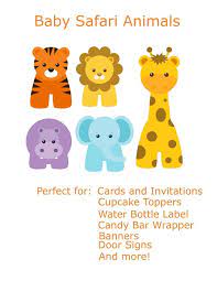 Free Baby Animal Clip Art Paper Parties Baby Safari Clip Art Jungle Animal Baby Shower Invitations Jungle Animals Baby Shower Animal Baby Shower Invitations
