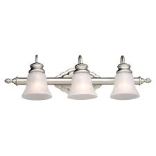 Forte Lighting 3 Light Brushed Nickel Bath Vanity Light With Satin Etched Crackle Glass 5018 03 55 The Home Depot Bath Vanity Lighting Crackle Glass Vanity Lighting