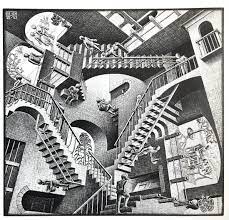 The impossible stairs feature prominently in the work of artist m.c. Large Escher Relativity Vintage Print Escher Poster Escher Lithograph Surrealism Escher Litho Art To Frame Fantasy Print Graphic Art Escher Art Museum Poster Escher Stairs