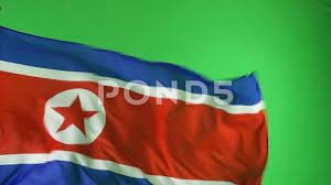 north korea flag flying in front of green screen chroma key north korean ad flying front green north north korea flag north korea north korean flag