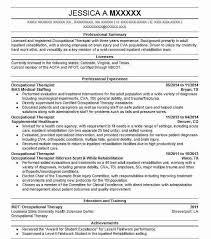 Best Occupational Therapist Resume Example Livecareer