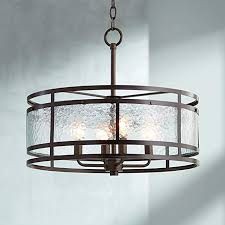 Edinger Oil Rubbed Bronze Round Pendant Chandelier 20 Wide Rustic Industrial Clear Waterglass In 2020 Dining Room Light Fixtures Pendant Chandelier Oil Rubbed Bronze
