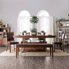 Table is 36 inches/3 feet tall table top is 40x40 inches. Furniture Of America Beverly 6 Piece Wood Dining Table Set In Dark Oak Idf 3061t 6pc