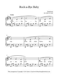 Forward and back, the cradle she swings and though baby sleeps, he hears what she sings. Rock A Bye Baby Free Intermediate Piano Sheet Music With Lyrics Piano Sheet Piano Sheet Music Sheet Music