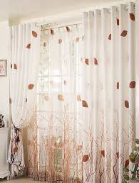 Amazon Com Elleweideco Modern Autumn Leaf Tree Branch Sheer Window Curtain Drape Panel Brown 52wx84l Kitchen Dining Curtains Drapes Curtains Modern Fall