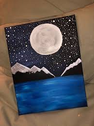 Check spelling or type a new query. Starry Night In The Mountains Etsy Simple Canvas Paintings Canvas Art Painting Mini Canvas Art