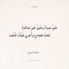 شعر النابغة الذبياني خيل صيام وخيل غير صائمة عالم الأدب arabic quotes words quotes