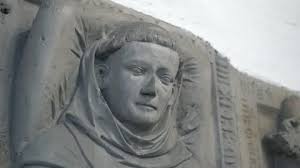 Statue just outside Assumption Abbey in ...