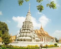 The gleaming interior of the Silver Pagoda in Phnom Penh