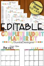 Editable Complete Budget Planner Kit Money Management Organizer Planner Monthly Planner 2016 Calendar Get Budget Planner Budget Planner Book Money Planner