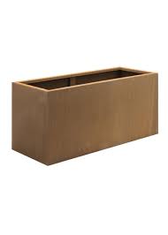 Corten planters using planters fabricated in corten steel gives your landscape a natural look, and they will continue to patina over the years. Large Corten Steel Trough 500 50cm Tall Planter Boxes