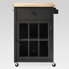 Kraftmaid carter 14 5/8 x 14 5/8 in. Windham Wood Top Kitchen Cart Black Threshold Target