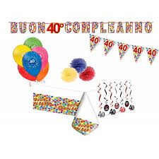 40 anni compleanno photo booth props konsait 40 anni nero e. Addobbi E Decorazioni Per Compleanno Di 40 Anni Set Party