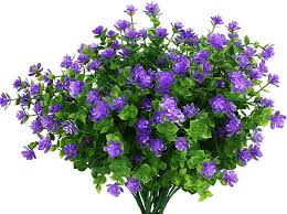 With an unrivaled passion for all things floral decoflora pride ourselves in offering one of the largest collections of stems of artificial flowers, silk flowers, artificial foliage, silk flower arrangements, silk wedding flowers, flower vases and accessories and diy christmas decorations in the whole of the uk. Buy Xpismii Artificial Flowers 6 Bundles Vivid Outdoor Fake Flowers For Decoration Uv Resistant No Fade Faux Plastic Plants For Garden Patio Porch Window Box Decor Purple Online In Guatemala B087wyd3jc