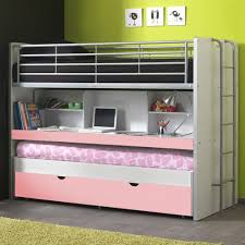 Hochbett Trio In Weiss Rosa Etagenbett Kinderhochbett Bett