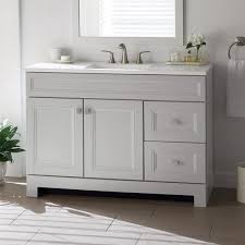 Bathroom sink faucets home depot. Home Decorators Collection Sedgewood 48 1 2 In Configurable Bath Vanity In Dove Gray With Solid Surface Top In Arctic With White Sink Pplnkdvr48d The Home Depot