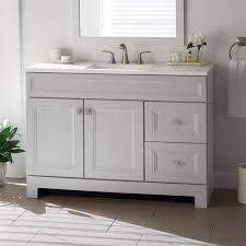 Let us help you get the kitchen or bathroom of your dreams for a fraction of the cost. Home Decorators Collection Sedgewood 48 1 2 In W Bath Vanity In Dove Gray With Solid Surface Technology Vanity Top In Arctic With White Sink Pplnkdvr48d The Home Depot