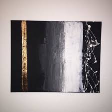 Black And Gold Painting Diy Abstrakte Leinwand Kupfer In Schwarz Und Weiss Mit Abstract Art Painting Diy Canvas Art Art Painting