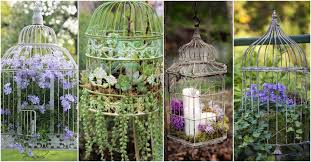 12 mini bird cage wedding favors, mini bird cage favors, decorated baby bird cages. Old Bird Cages Will Make A Wonderful Decoration For Your Garden See How