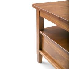 The linon home bracken tall cabinet takes up little space but provides ample storage for linens and more bathroom essentials. Simpli Home Warm Shaker Solid Wood 48 Inch Wide Rectangle Rustic Coffee Table In Light Golden Brown