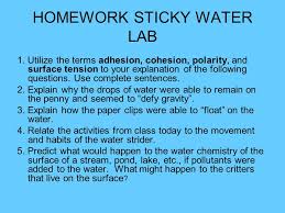 The polar molecules is stickier non polar molecules have no ( or very little) difference in the methane molecules do not stick together. Homework Due Tomorrow Water Molecules 4 Questions You May Need To Use The Internet Ppt Download