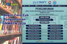 Pengumuman sbmptn hari ini pukul 15.00 wib, cek disini linknya! Begini Cara Cek Pengumuman Snmptn 2020