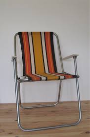 Vintage Folding Striped Deckchair Retro Boho Old Camping Chairs Old Deckchairs Old Garden Chairs Orange Striped Chair Camping Chairs Striped Chair Lawn Chairs