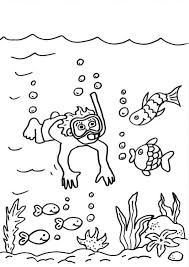 Ausmalbild Sommer Taucher Im Meer Ausmalen Kostenlos Ausdrucken