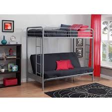 Dhp Twin Over Futon Metal Bunk Bed Multiple Colors Silver Walmart Com In 2020 Metal Bunk Beds Bunk Beds With Stairs Futon Bunk Bed