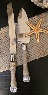 Ocean Beach Themed Cake Knife And Server Set Wedding Knife Set Rustic Wedding Knife Set Pearl Clus Beach Themed Cakes Wedding Knife Set Rustic Beach Wedding