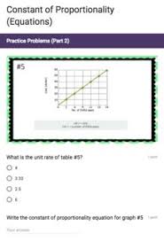 Constant Of Proportionality Of Equations Google Form Video Lesson Google Classroom Google Forms Google Classroom Lessons