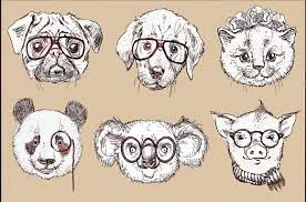 Hello llama by shangailily on deviantart. Hipster Animals Set 2 Hipster Animals Hipster Animals Drawings Cute Animal Illustration