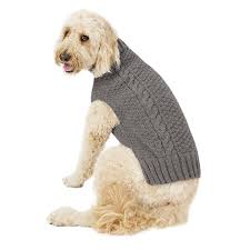 Chilly Dog Grey Cable Knit Dog Cat Sweater Large