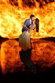Wedding photo fire in background. This Crazy Fire And Water Wedding Portrait Was Shot In A Single Exposure Digital Photography Review