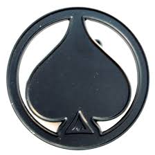 Black Ace Of Spades Logo Black Ace Of Spades Symbol Round Metal Nos Belt Buckle Metal Belt Belt Buckles Spade Symbol