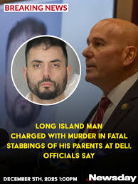 Vito Dambrosio, 30, accused of fatally stabbing his parents at the  Plainedge deli that his family operated for decades, has been charged with  first-degree murder and is scheduled to be arraigned at