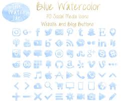 Blue Watercolor Social Media Icons Social Icons Pale Blue Etsy In 2020 Blog Buttons Social Icons App Icon