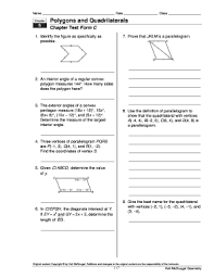 Quadrilaterals only have one side more than triangles, but this opens up an entire new world with a huge variety of quadrilateral types. Chapter 6 Polygons And Quadrilaterals Answers