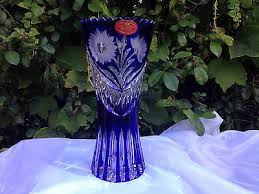 25 days, 4 hours, 42 cobalt blue bohemian cut glass crystal vase approx 7.5h $98.4 cad. Vases Cobalt Blue Cut Vatican