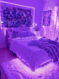 Aesthetic Bedroom Neon Bedroom Room Ideas Bedroom Purple Room Decor