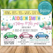 Template Free Quarantine Birthday Invitation Card Printable Drive By Birthday Parade Invitation Template Diy In 2020 Baby Shower Invites For Girl Baby Shower Templates Invitation Template