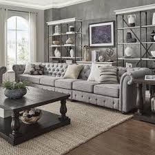 Consider contrasting the details with a simple coffee table and side table, and a neutral area rug for an appealing juxtaposition. Overstock Com Online Shopping Bedding Furniture Electronics Jewelry Clothing More Grey Sofa Living Room Living Room Grey Gray Sofa Living